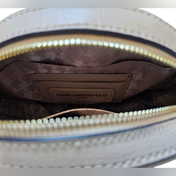 Karl Lagerfeld Paris Maybelle Round Crossbody Bag In Color Shell, New With Tags - Picture 8 of 10